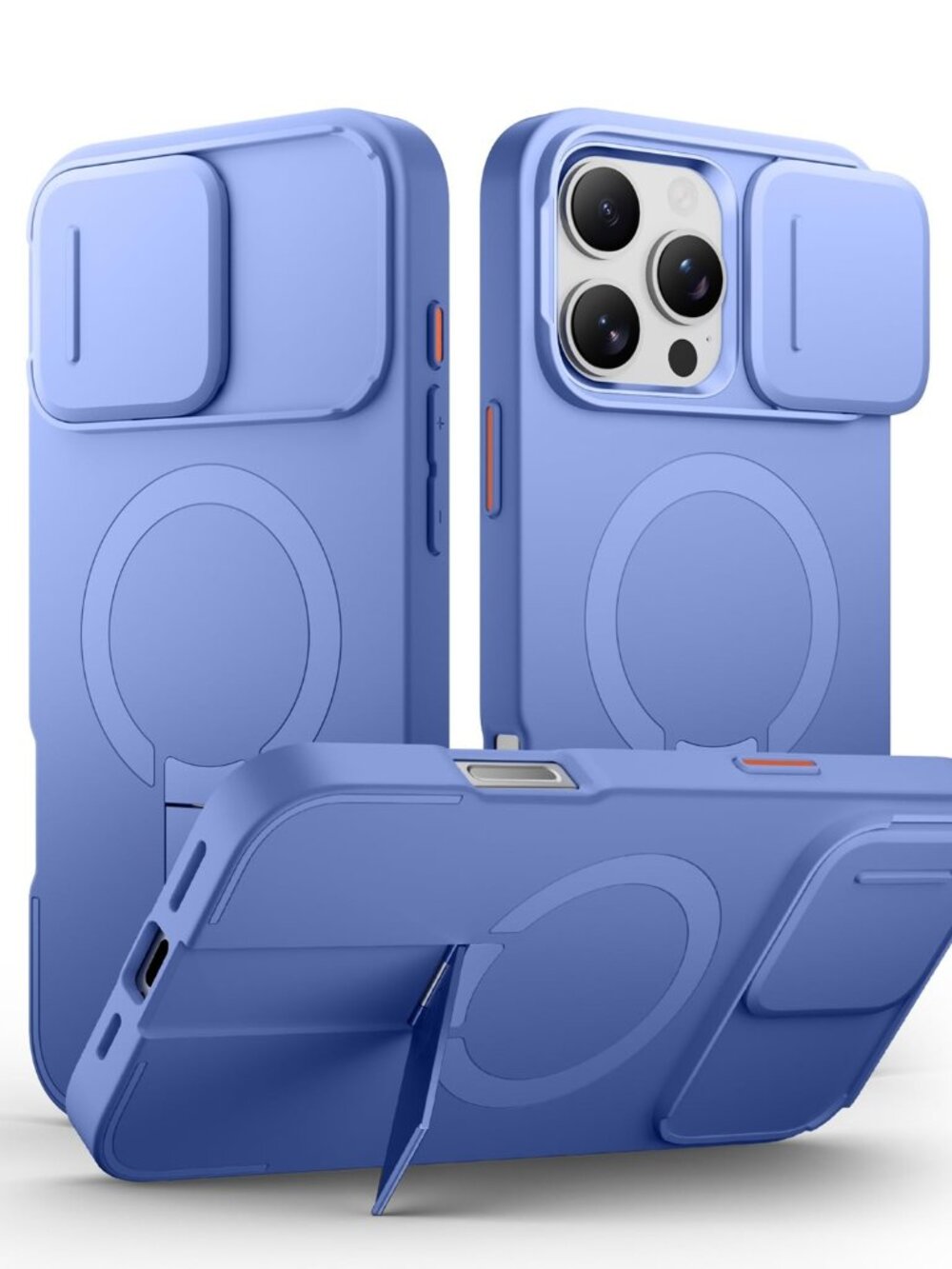 For iPhone 16 Pro Max Case with Magnetic Camera Slide Cover and Adjustab